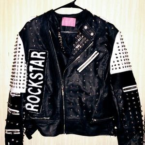 AZALEA WANG ROCKSTAR FAUX LEATHER MOTO JACKET. XL. PRE-OWNED EXCELLENT CONDITION